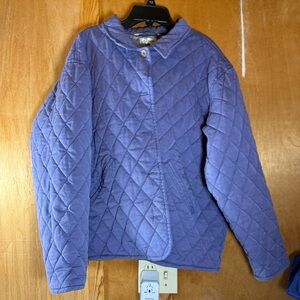 VTG Tommy Bahama Quilted Button-Up Stretch Barn Coat Women’s XL Blue